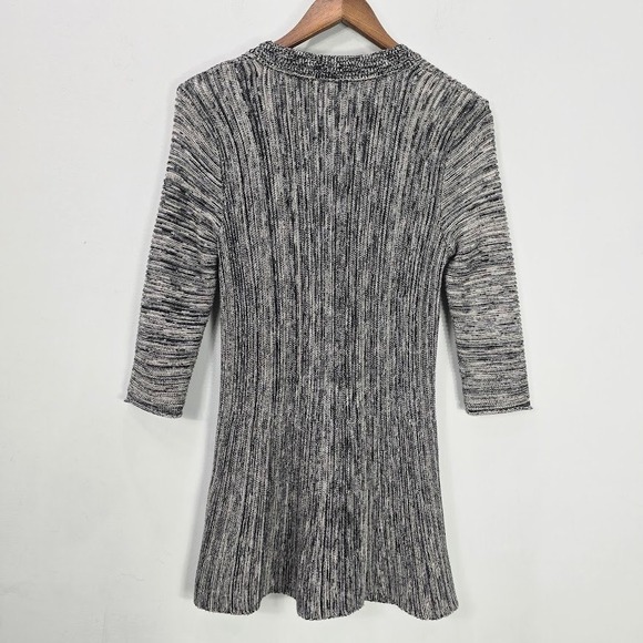 Vtg Y2K Style & Co Sweater Cardigan S Petite Gray Marbled Knit Grunge Babydoll - Picture 3 of 8